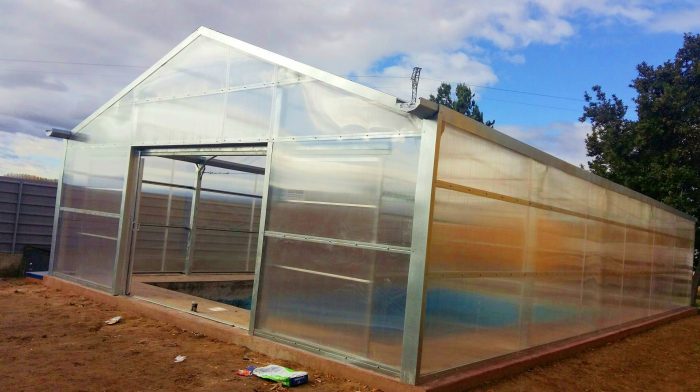 Una construcció més o menys permanent que permet modificar el microclima del seu interior i permetre el conreu de vegetals en millors condicions o fora d’època. Són el nivell superior de l’anomenat conreu protegit que va des d’un mínim que correspon a l’ús de plàstics que cobreixen el terra (mulching) fins al màxim que serien els hivernacles de vidre i amb un sistema complet de calefacció. Els que no tenen calefacció aprofiten precisament l’efecte hivernacle que produeix un escalfament d’uns 2 graus de mitjana cosa suficient per avançar setmanes o mesos un determinat conreu o produir-lo fora d’estació. Cal també controlar l’augment de la humitat de l’aire i la condensació d’aigua que es produeix. Existeixen  hivernacles de molts tamany per muntar ( i desmuntar amb l’arribada del bon temps) a la terrassa, el balcó, el pati o en el mateix jardí o hort. La majoria son de PVC transparents amb estructura d’acer o policarbonat. Disposen d’estanteries per col·locar planters i testos petits amb plantes de flor, herbes aromàtiques etc a ple sol però a resguard del fred. D’altres, hivernacles són de vidre instal·lats sobre estructures més resistents amb possibilitats múltiples